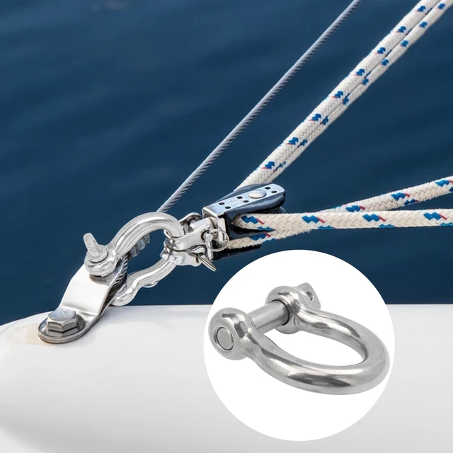 Alt view image 6 of 7 - 5-Pack 5/8" 304 Stainless D-Ring Shackles, 16mm Screw Pin, 41876 lb Break Load