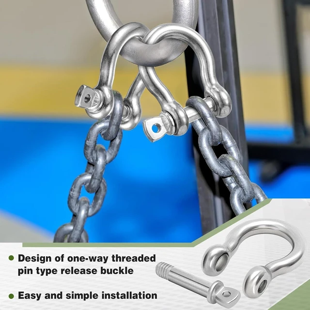 Alt view image 4 of 6 - 100-Pack 1/4" D-Ring Shackles, 3.8 Ton (8377 lb) Break Strength