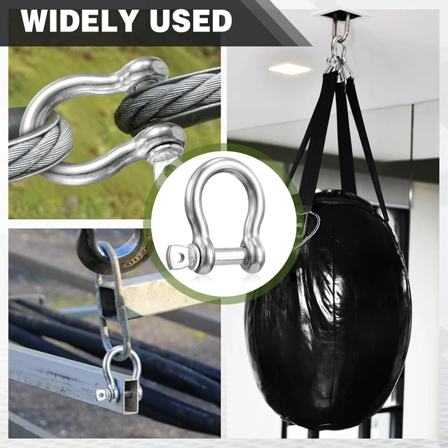 Alt view image 6 of 6 - 100-Pack 1/4" D-Ring Shackles, 3.8 Ton (8377 lb) Break Strength