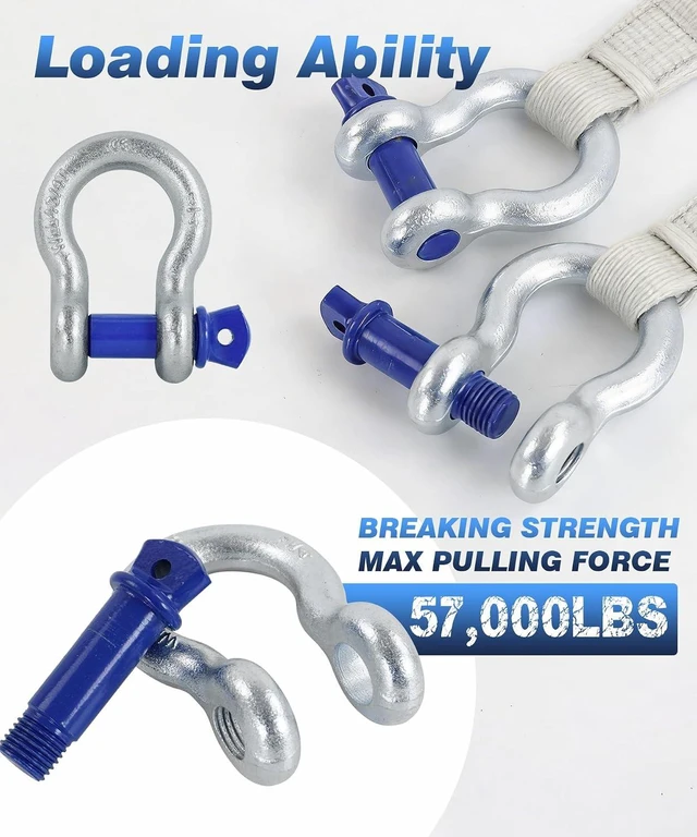 Alt view image 4 of 7 - 4-Pack 3/4" D-Ring Shackles with 7/8" Screw Pin