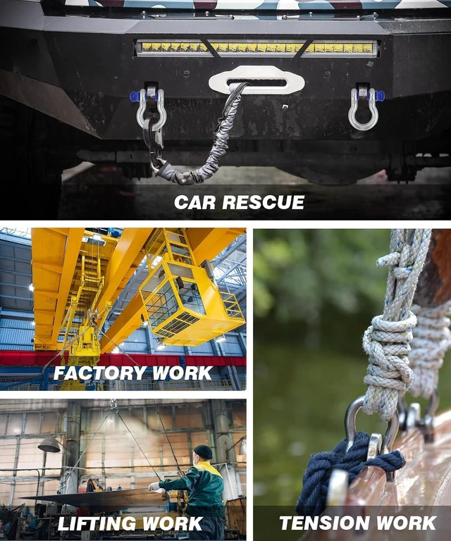 Alt view image 7 of 7 - 4-Pack 3/4" D-Ring Shackles with 7/8" Screw Pin