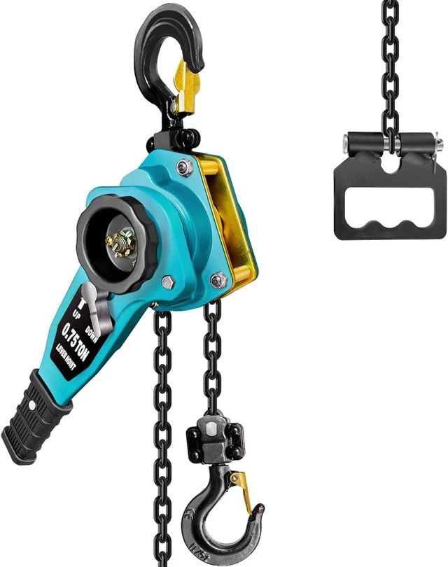 Alt view image 7 of 7 - 3/4 Ton 1650 lb Manual Lever Chain Hoist, 5ft Ratchet Puller