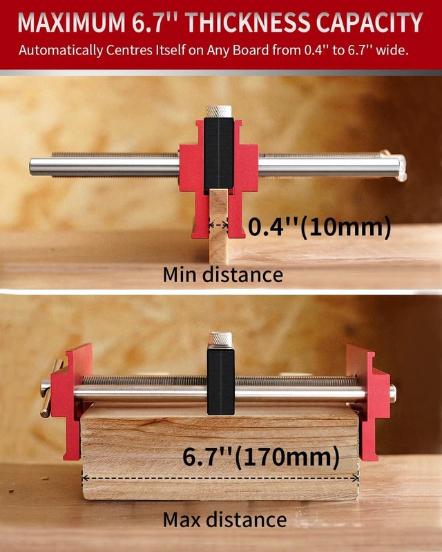 Alt view image 3 of 7 - 6.7" Self-Centering Doweling Jig for Straight Holes, Red