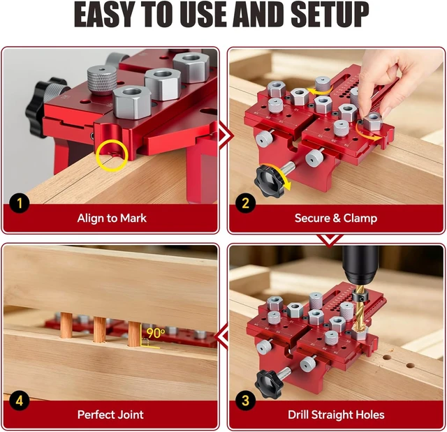 Alt view image 5 of 7 - Dowel Jig Kit with Position Stop & Clamp