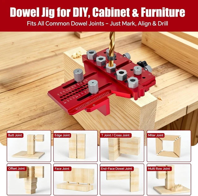 Alt view image 7 of 7 - Dowel Jig Kit with Position Stop & Clamp