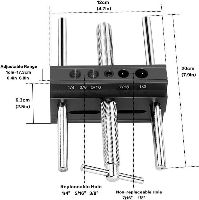 Alt view image 4 of 5 - Self-Centering Dowel Jig Kit, Wide Capacity Drill Guide