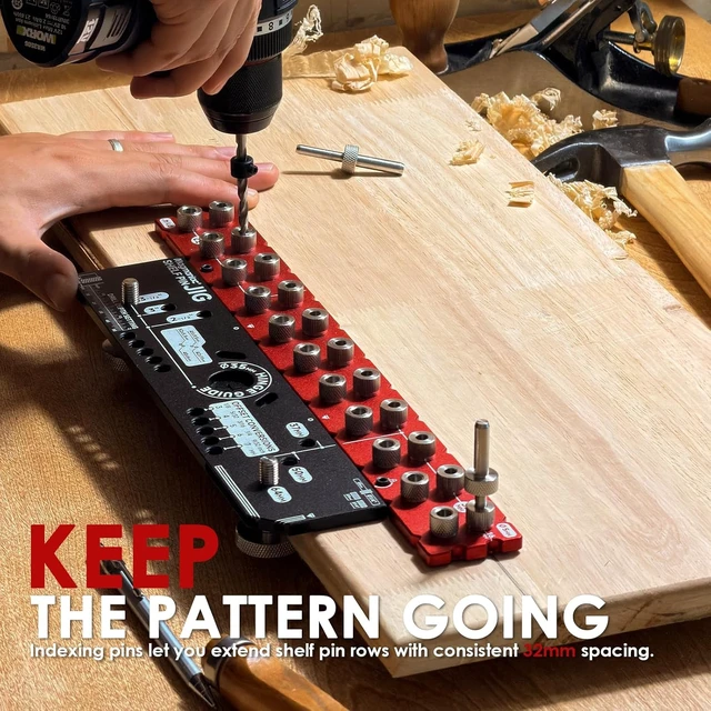 Alt view image 5 of 7 - 11-Hole Shelf Pin Drilling Jig