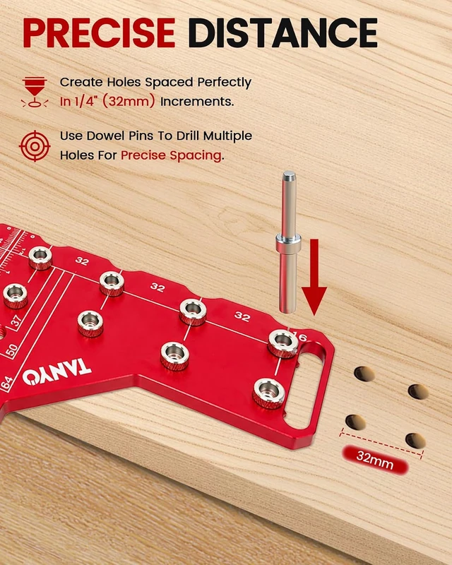 Alt view image 6 of 7 - 2-in-1 Shelf Pin & Hinge Jig with 35mm Drill Bits for Cabinet Hardware