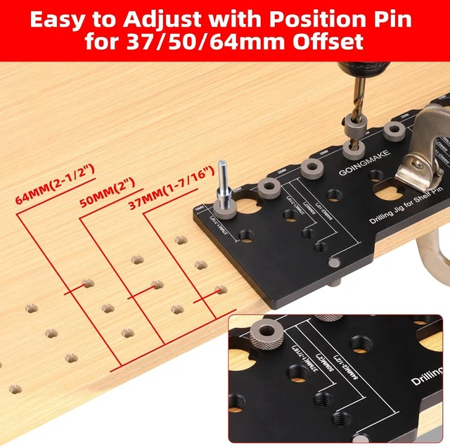 Alt view image 4 of 7 - 1/4" Aluminum Alloy Shelf Pin Drilling Jig