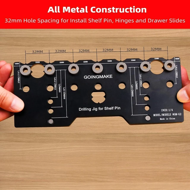 Alt view image 6 of 7 - 1/4" Aluminum Alloy Shelf Pin Drilling Jig