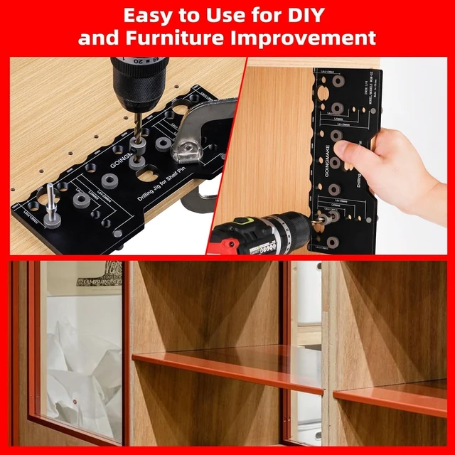 Alt view image 7 of 7 - 1/4" Aluminum Alloy Shelf Pin Drilling Jig