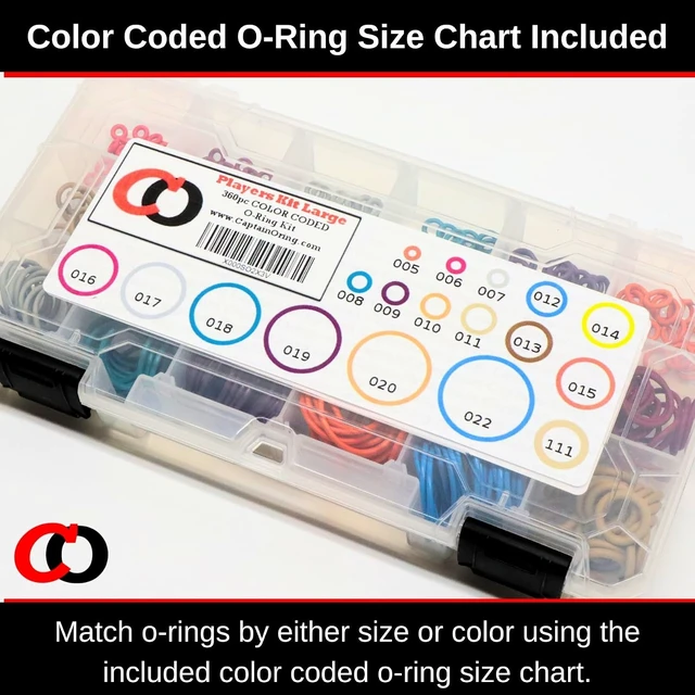 Alt view image 3 of 7 - 360-Piece Paintball O-Ring Kit, 18 Sizes Color-Coded for Markers & Equipment