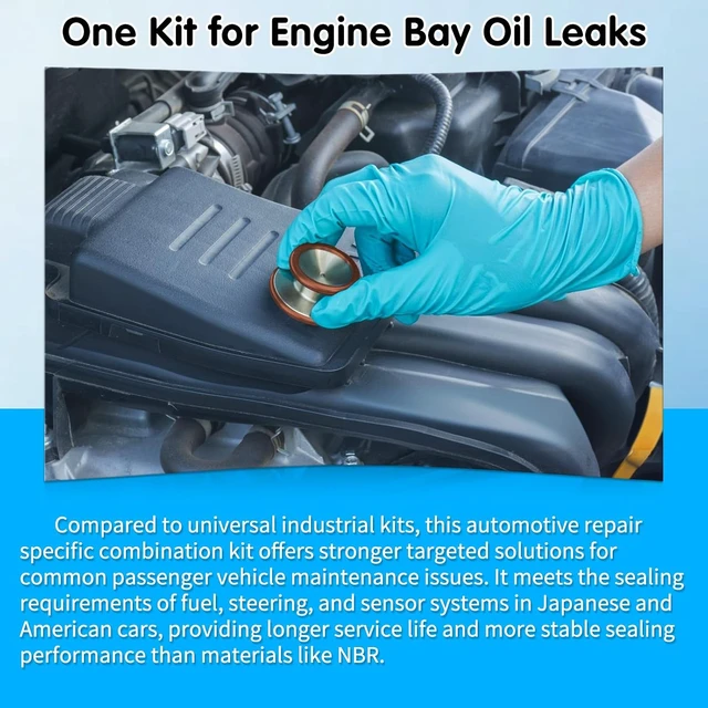 Alt view image 6 of 7 - 300-Piece FKM Viton O-Ring Kit, 22 Sizes SAE for Auto Fluid Systems, Oil Resistant