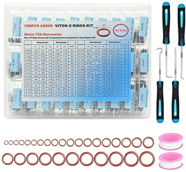 Main image of 398-Piece Viton O-Ring Kit, 30 Sizes SAE AS568