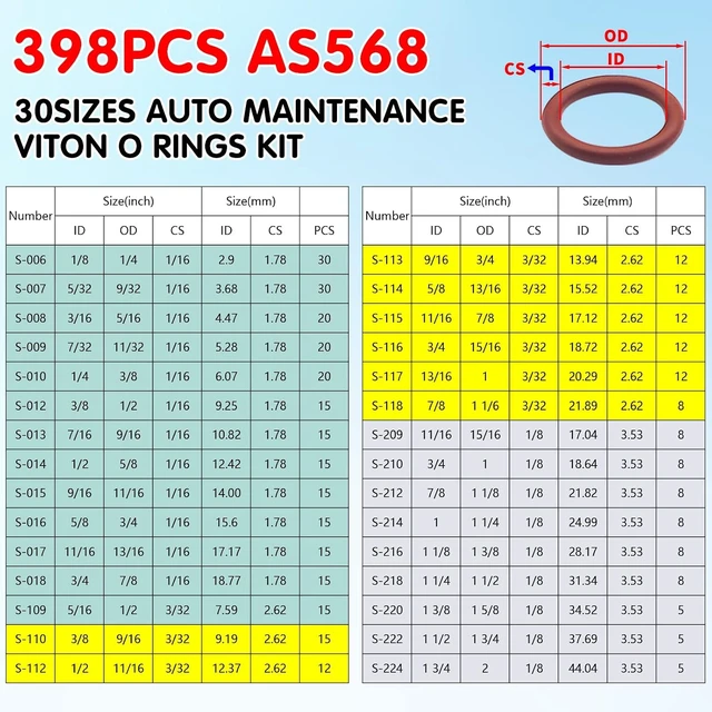 Alt view image 2 of 7 - 398-Piece Viton O-Ring Kit, 30 Sizes SAE AS568