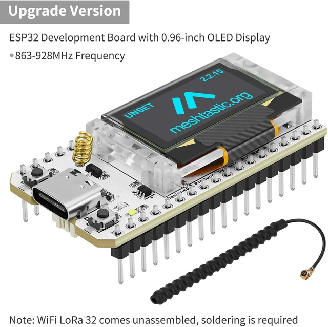 Alt view image 2 of 7 - 2-Pack ESP32 LoRa V3 Board with 915MHz Antenna, SX1262