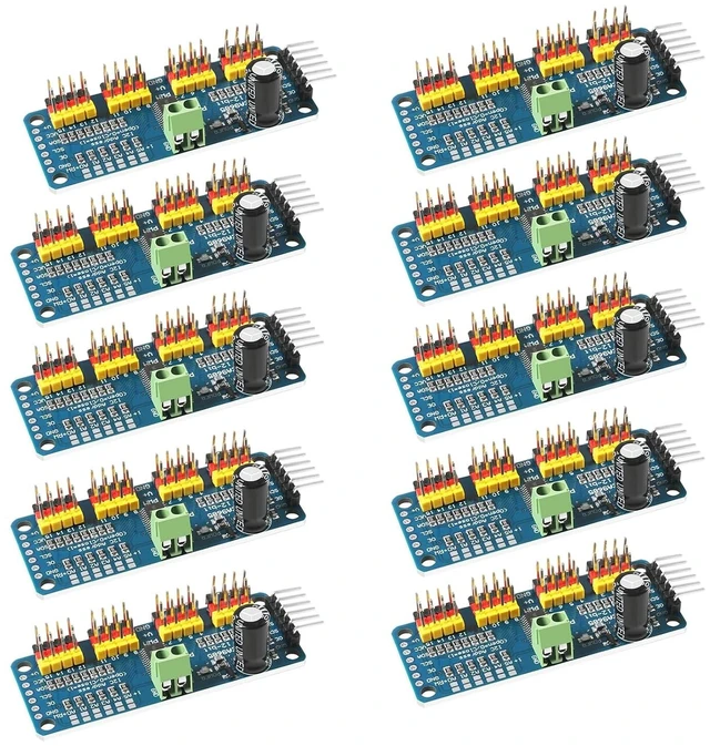 Main image of 10-Pack PCA9685 16-Channel 12-Bit PWM Servo Driver, IIC for Raspberry Pi