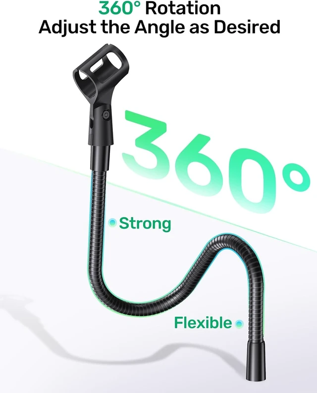 Alt view image 3 of 7 - 19" Flexible Gooseneck Mic Stand with Desk Clamp