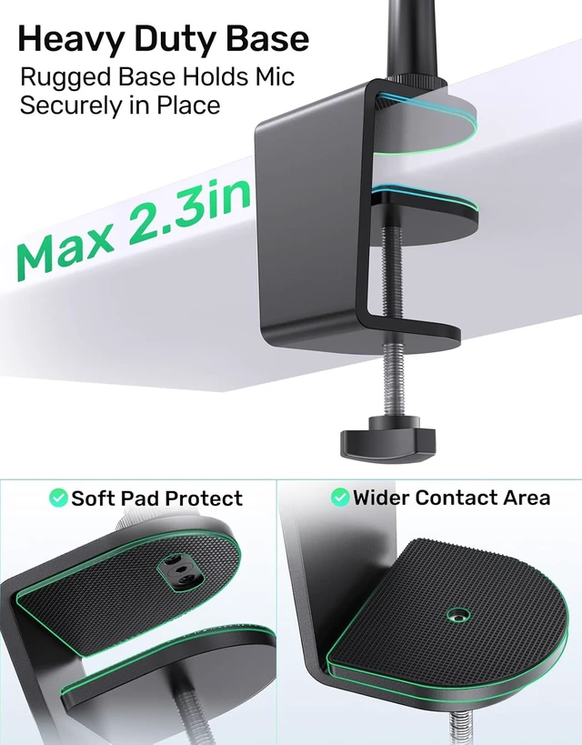 Alt view image 4 of 7 - 19" Flexible Gooseneck Mic Stand with Desk Clamp