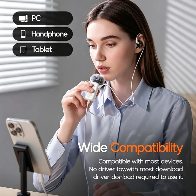 Alt view image 5 of 7 - H9 Karaoke Sound Card Headset with Noise-Cancelling Mic, 6 Voice Effects for Streaming & Gaming, White