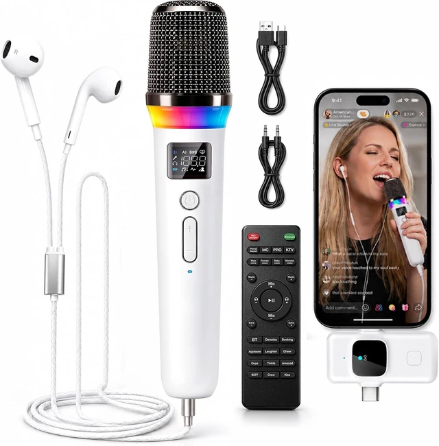 Main image of Online Karaoke Microphone with Voice Changer & Sound Effects for TikTok Live