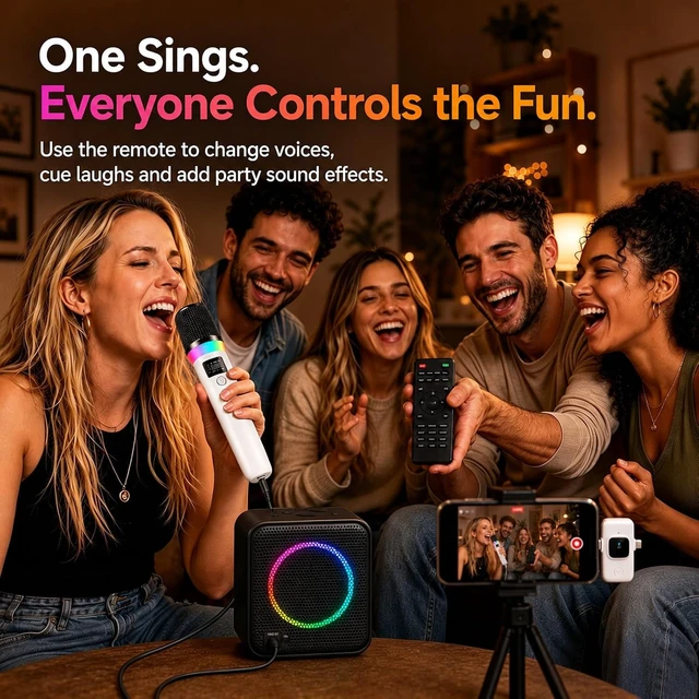 Alt view image 3 of 6 - Online Karaoke Microphone with Voice Changer & Sound Effects for TikTok Live