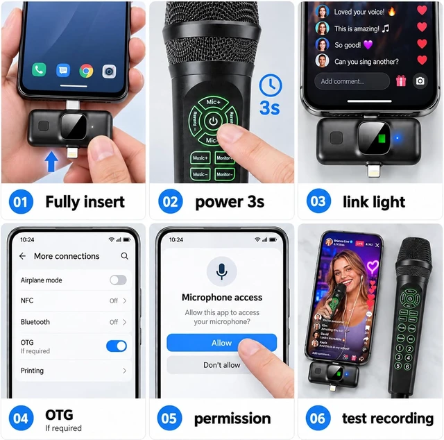 Alt view image 7 of 7 - MC9 Online Karaoke Microphone for Phone & PC, Live Streaming Set