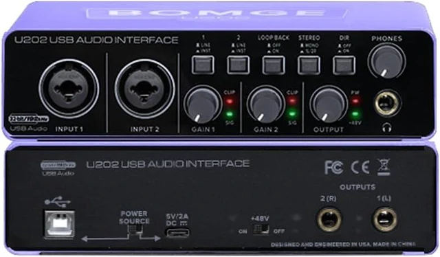Main image of USB Audio Interface with XLR/48V Phantom Power, 32-Bit/192kHz for Guitar, Vocal & Podcast (U202P)