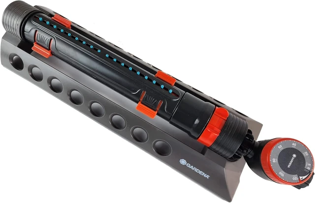 Alt view image 2 of 2 - Aquazoom Oscillating Sprinkler, 3900 sq ft with Adjustable Width, Flow Control & Timer, Gray