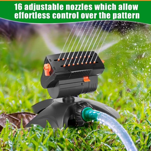 Alt view image 4 of 6 - 3-Pack Adjustable Oscillating Sprinkler with ABS Weighted Base