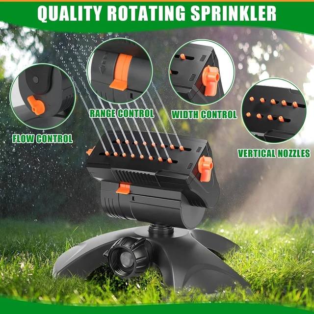 Alt view image 5 of 6 - 3-Pack Adjustable Oscillating Sprinkler with ABS Weighted Base