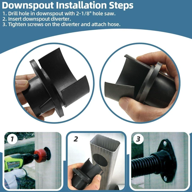 Main image of 2-Pack Rain Barrel Diverter Kit for 2x3" Downspout, Fits Rectangular Downspouts