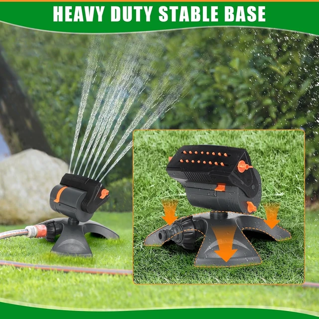 Alt view image 6 of 6 - 3-Pack Adjustable Oscillating Sprinkler with ABS Weighted Base