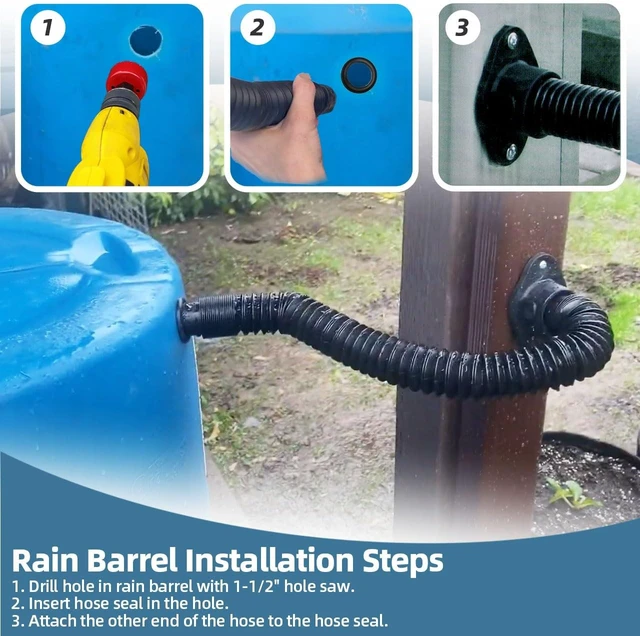 Alt view image 2 of 5 - 2-Pack Rain Barrel Diverter Kit for 2x3" Downspout, Fits Rectangular Downspouts