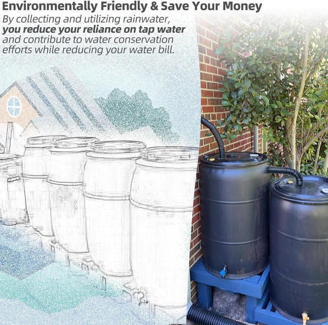 Alt view image 3 of 5 - 2-Pack Rain Barrel Diverter Kit for 2x3" Downspout, Fits Rectangular Downspouts