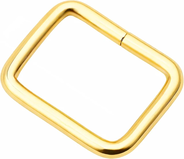 Alt view image 2 of 7 - 100-Pack 1" Metal Rectangle Buckle Ring for Strap, Bag, Belt & Purse, Gold