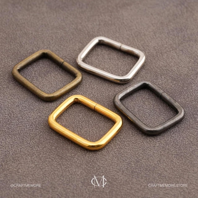 Alt view image 7 of 7 - 100-Pack 1" Metal Rectangle Buckle Ring for Strap, Bag, Belt & Purse, Gold