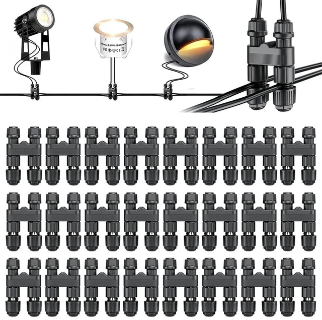 Main image of 24-Pack Waterproof Low Voltage Wire Connectors, Fastlock 2 for 12-18 Gauge Landscape Lighting