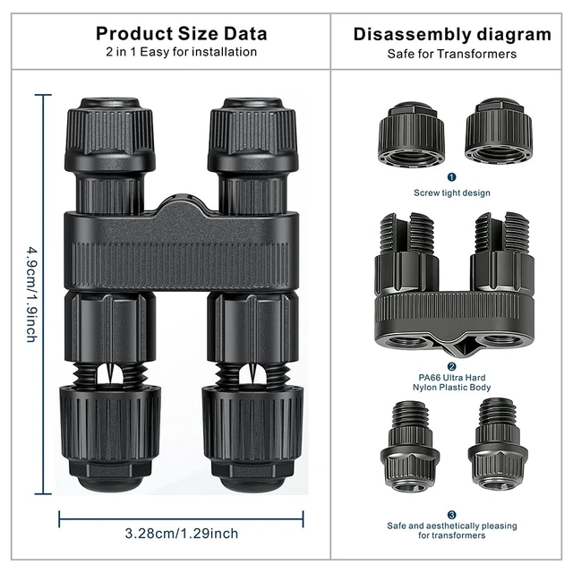 Alt view image 6 of 6 - 24-Pack Waterproof Low Voltage Wire Connectors, Fastlock 2 for 12-18 Gauge Landscape Lighting