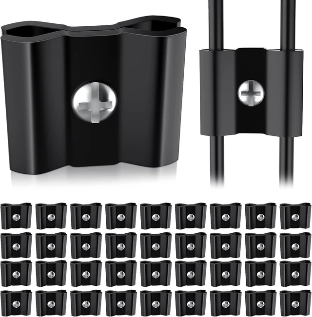 Main image of 50-Pack Black Gridwall Joining Clips for Wire Grid Panels