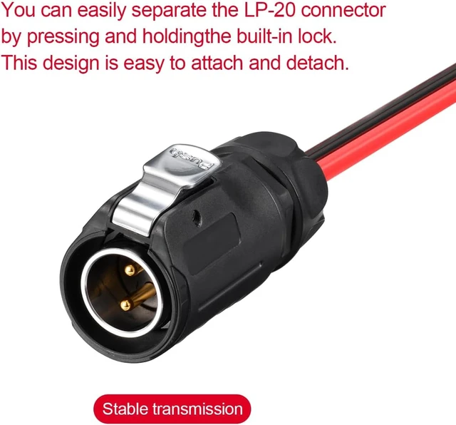 Alt view image 2 of 7 - 10FT 10AWG Solar to 2-Pin Industrial Circular Connector Cable