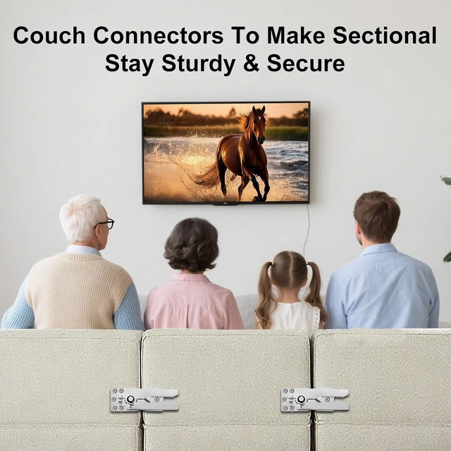 Alt view image 6 of 7 - 8-Pack Heavy Duty Sectional Couch Connectors, Sofa Clamps, 135 x 55mm