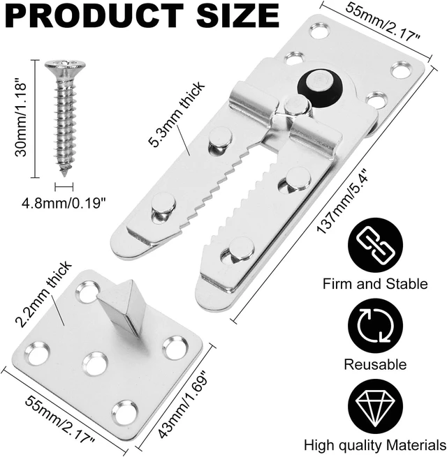 Alt view image 2 of 7 - 8-Pack Heavy Duty Sectional Couch Connectors, Sofa Clamps, 135 x 55mm