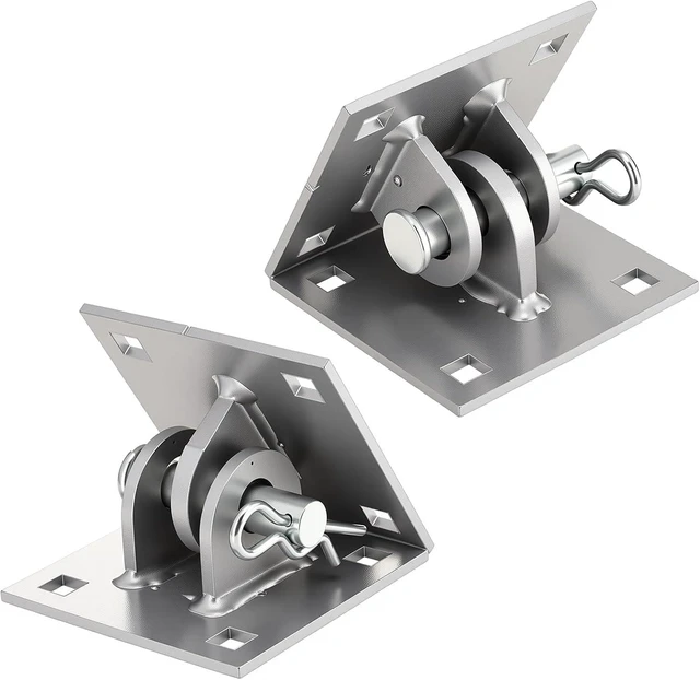 Main image of 2-Pack Floating Dock Hinge Connector Kit, 3/4" Hole with T-Style Backer Plate, Steel