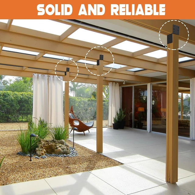 Alt view image 6 of 7 - 4-Pack 4x4 Heavy Duty Steel Post Brackets for Wood Posts