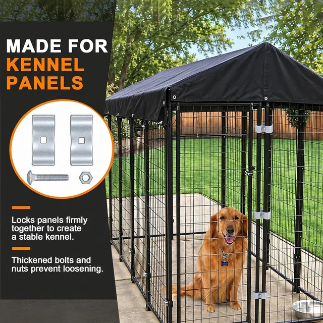 Alt view image 3 of 7 - 16-Set Dog Kennel Panel Clamps, 1-3/8" Chain Link Fence