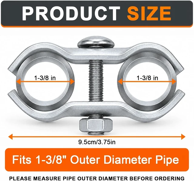 Alt view image 2 of 7 - 16-Set Dog Kennel Panel Clamps, 1-3/8" Chain Link Fence