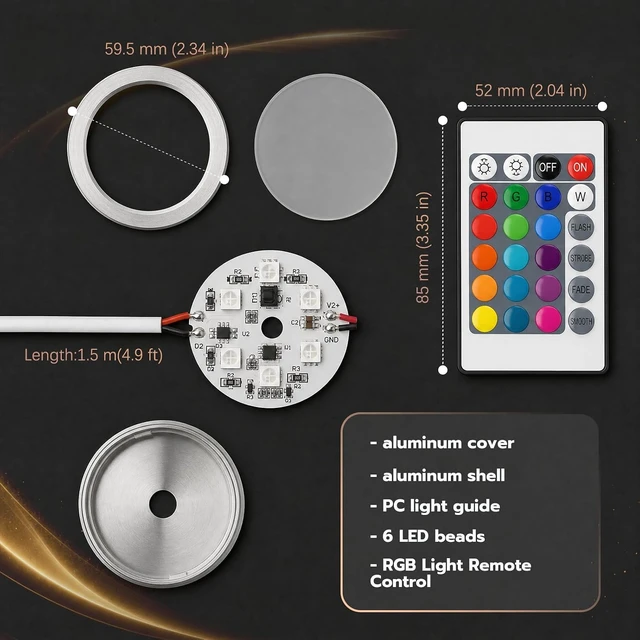 Alt view image 4 of 7 - 12-Pack RGB LED Lamp Kit for Bambu Lab & MH001 Projects
