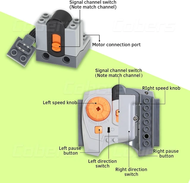 Alt view image 2 of 7 - 32-Piece Power Function Motor Kit, Compatible with Technic Parts