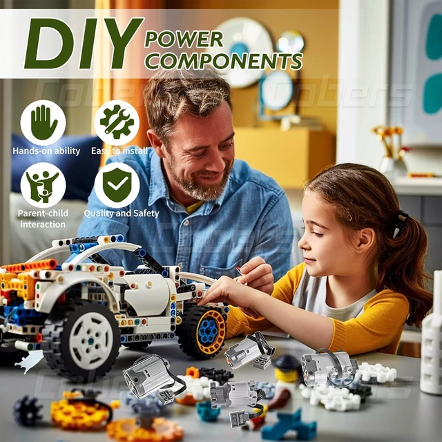 Alt view image 7 of 7 - 32-Piece Power Function Motor Kit, Compatible with Technic Parts